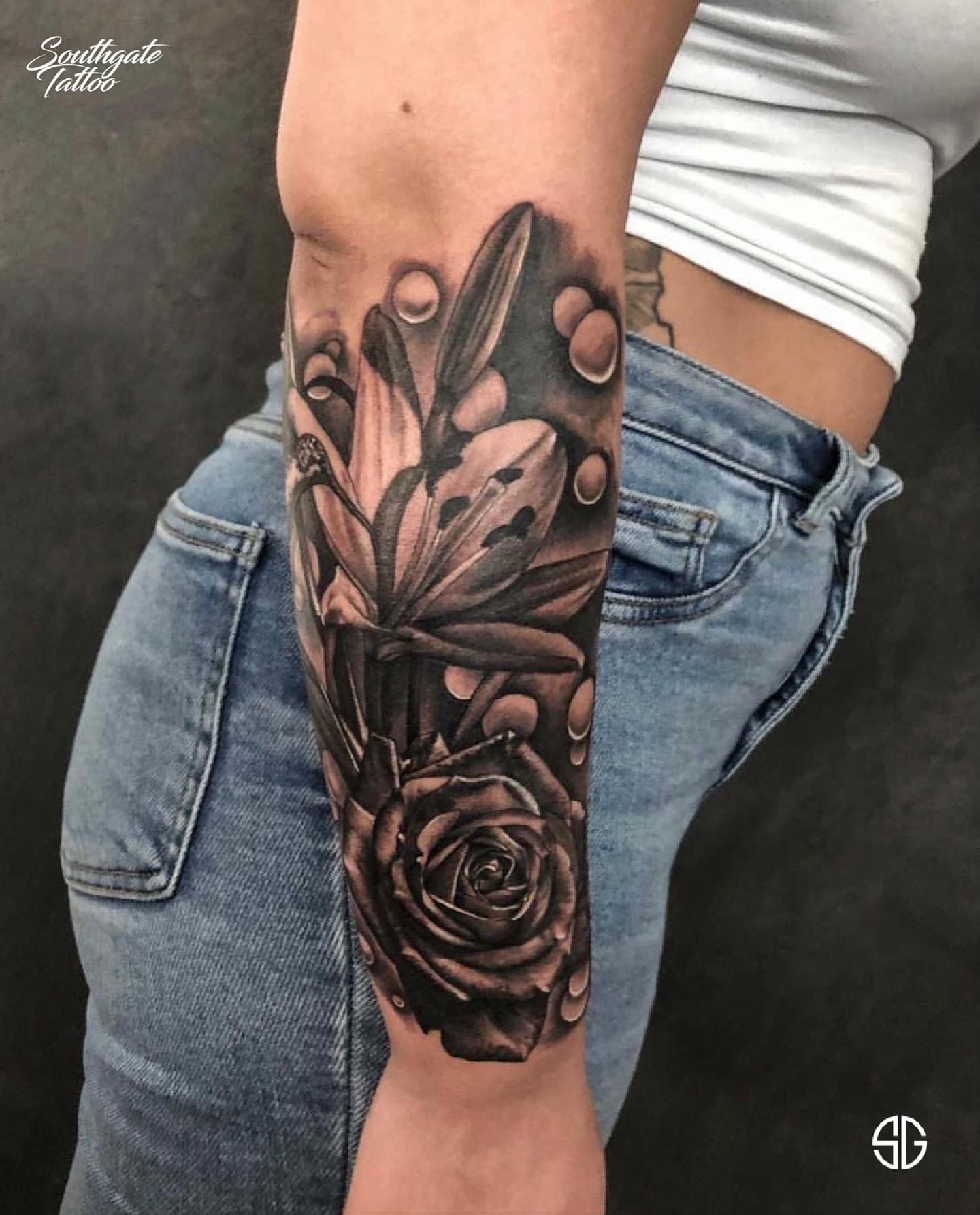 Roses and Calla Lilies by David Mushaney TattooNOW