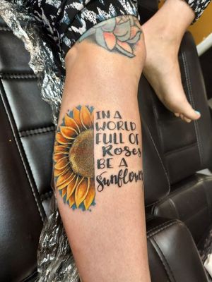 Sunflower and writing