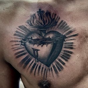 Sacred heart I tattooed about a week ago 