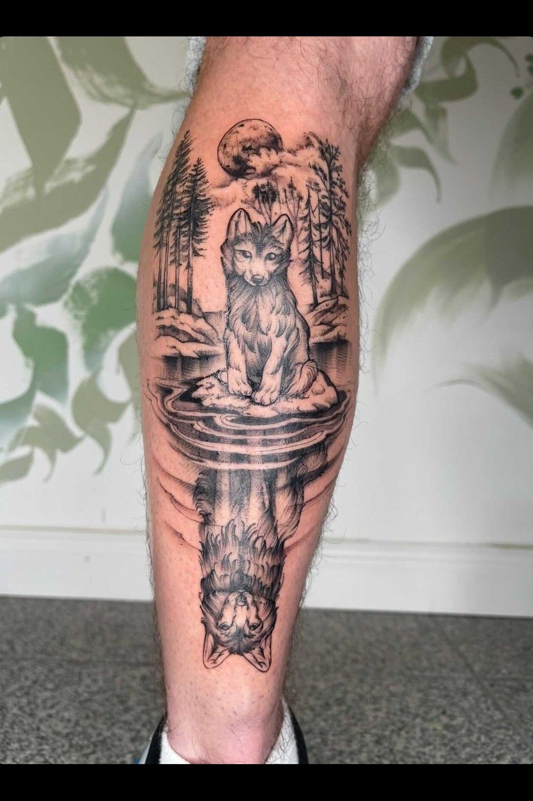 Wolfpup reflection tattoo bobdodge  By Bob Dodge Tattoos  Facebook
