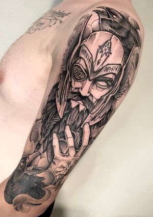 Odin Instagram: @mattiaprovezzatattoo #blackwork #blackworktattoo #blackworkers #blacktattooart #blacktattoo #mattiaprovezzatattoo 