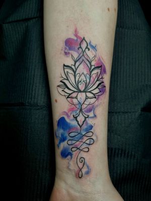 Fineline watercolor forearm piece!#fineline #watercolor #watercolortattoo #forearm #sleeve