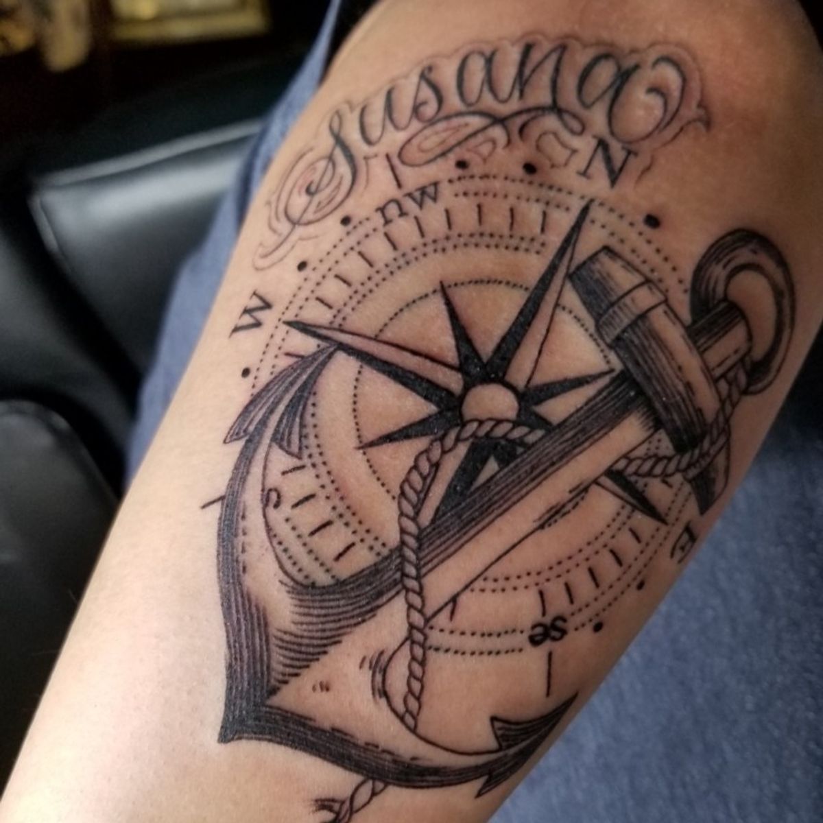 Tattoo uploaded by Julio • Anchor with compass • Tattoodo