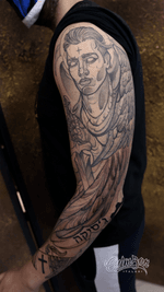 ARCHANGEL Sleeve project by Nazariy, our resident artist @kuryliak_tattooer #sleeve #sleevetattoo #angeltattoo #angel #archangel #archangeltattoo #neotraditionalsleeve #neotraditionaltattoo #blackandgrey #blackandgreytattoo #blackandgreysleeve