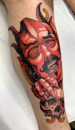Skull and demon tattoo 