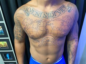 Outline complete.  Can’t wait to finish this chest piece 