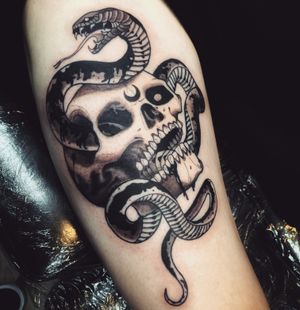 Dark art skull and snake 