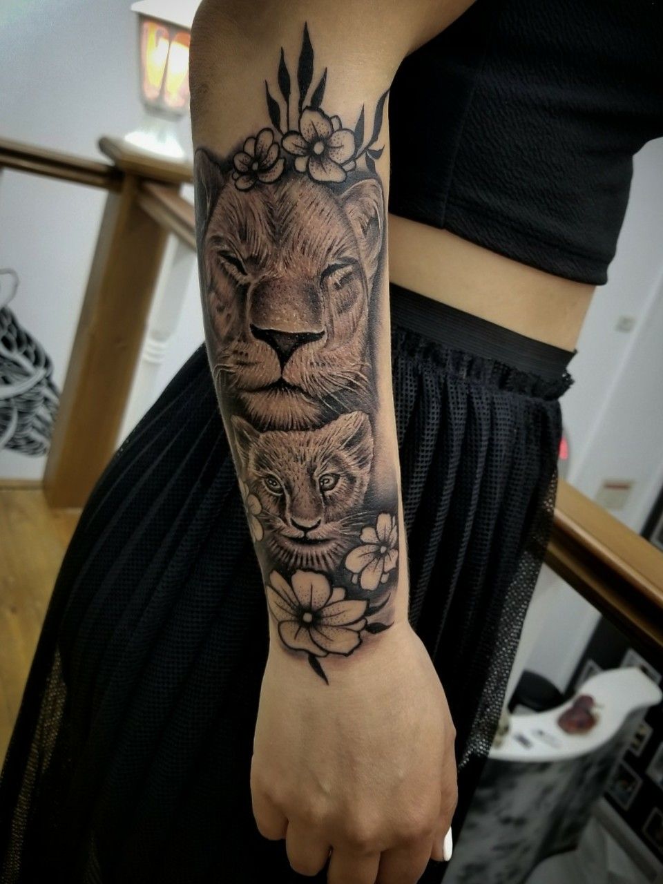 Lion & Lioness Temporary Tattoo Floral Tattoo Flower Tattoo Festival Tattoo  Animal Tattoo His Hers Tattoos for Women, Men, Unisex - Etsy