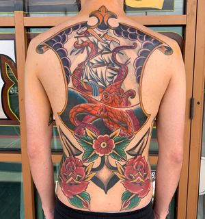 My first back piece completed. Learned a lot from this one and would love to do more. 