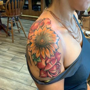 Sunflower cover up for Gabby. She sat tough for this one. Send me a message if you have any questions on pricing or booking. Thanks for looking. 