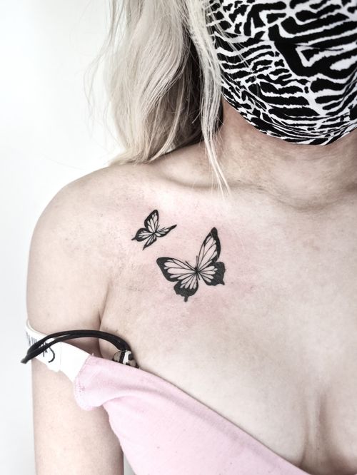 Butterfly tattoos - Some fineline tattoos I did, I dont post them on my main Instagram, I post them at @lines2life
