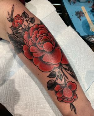 Red peonies for Allana. Would love to do more color floral pieces. 