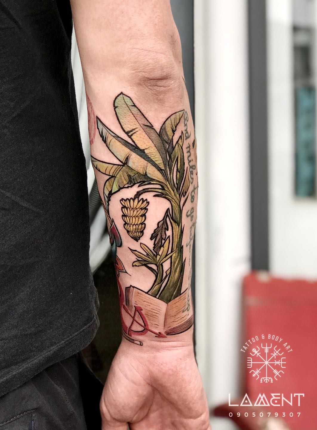 Banana tree tattoo  Tattoos Tree tattoo calf Tree tattoo