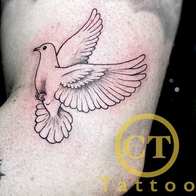  Cute little dove . Perfect for people considering religious sleeves 