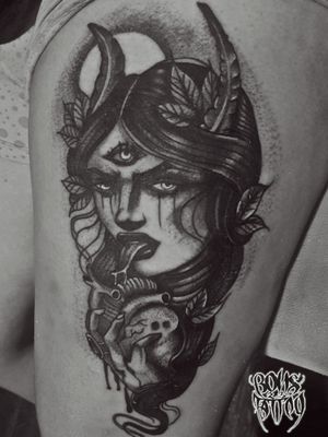 Demon woman tattooBonsTattoo