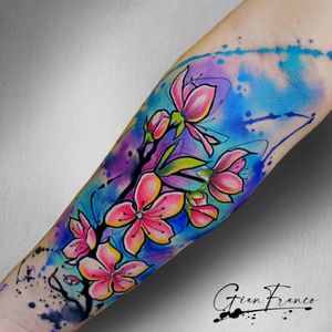 “Cherry Blossoms” -Watercolor & texture- Gianfrancotattooartist@gmail.com . . . . . . #cedrik #cedriktattoo #tattoo #tatuaje #tatuajes #fullcolor #freestyle #acuarelas #watercolor #estilolibre #trashcolor #hardpainting #cherryblossom #bcn #barcelona #catalunya