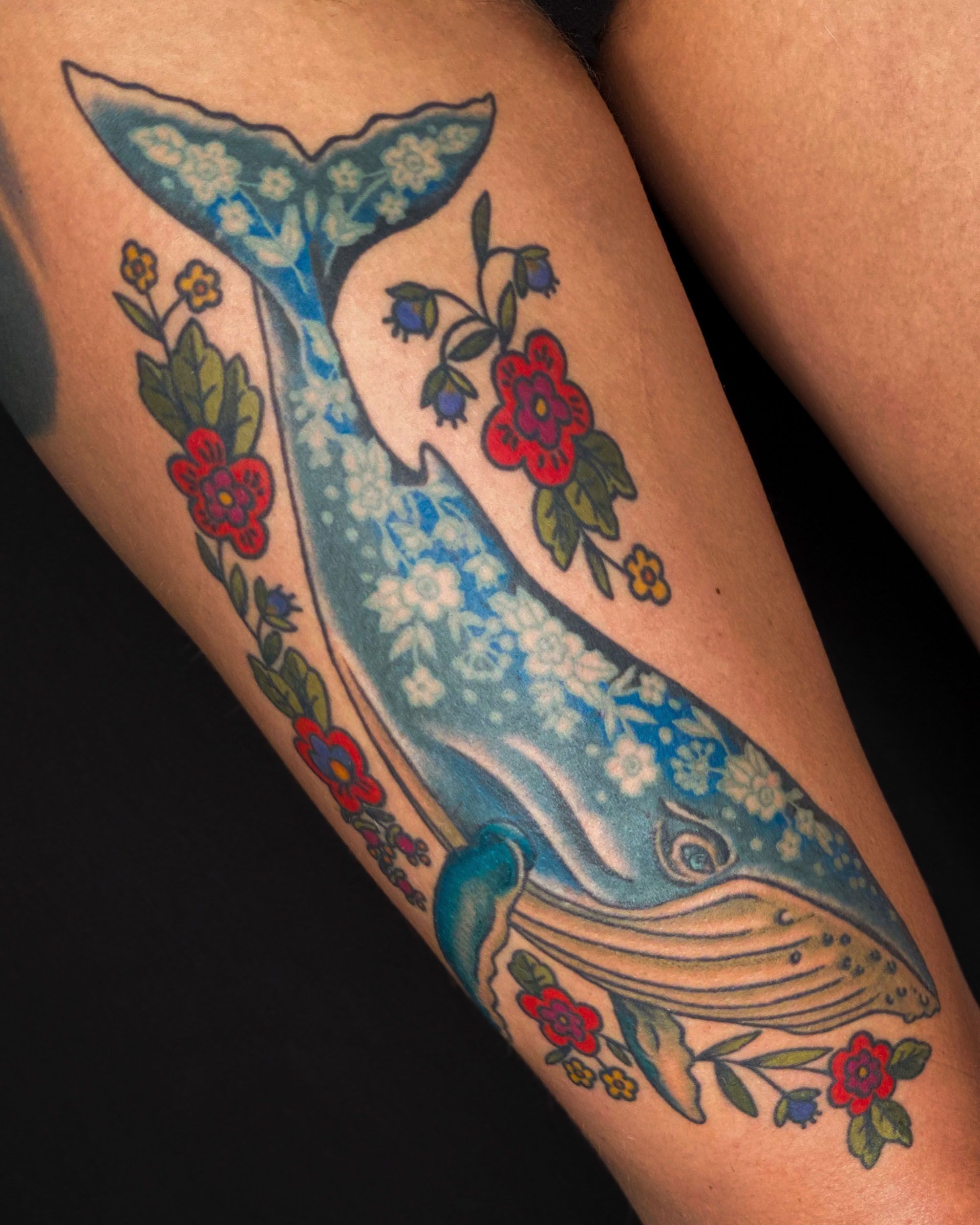 Siamese fighting betta fish thigh tattoo done just 2 days ago Took 11  hours over 2 sessions 74 Artist ginodt Subterra Tattoo Studio  Stockholm Sweden  rtattoos
