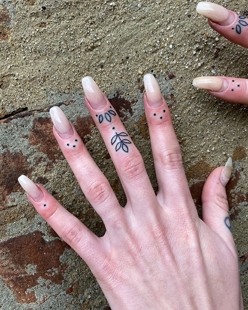 Cuticle Finger Tattoos Manicure Art