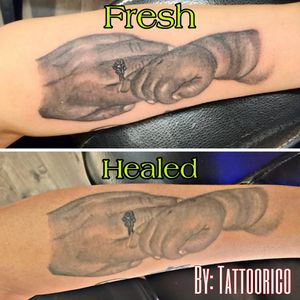Healed tattoo and freshly tattoo I did so jou can see how my work heals