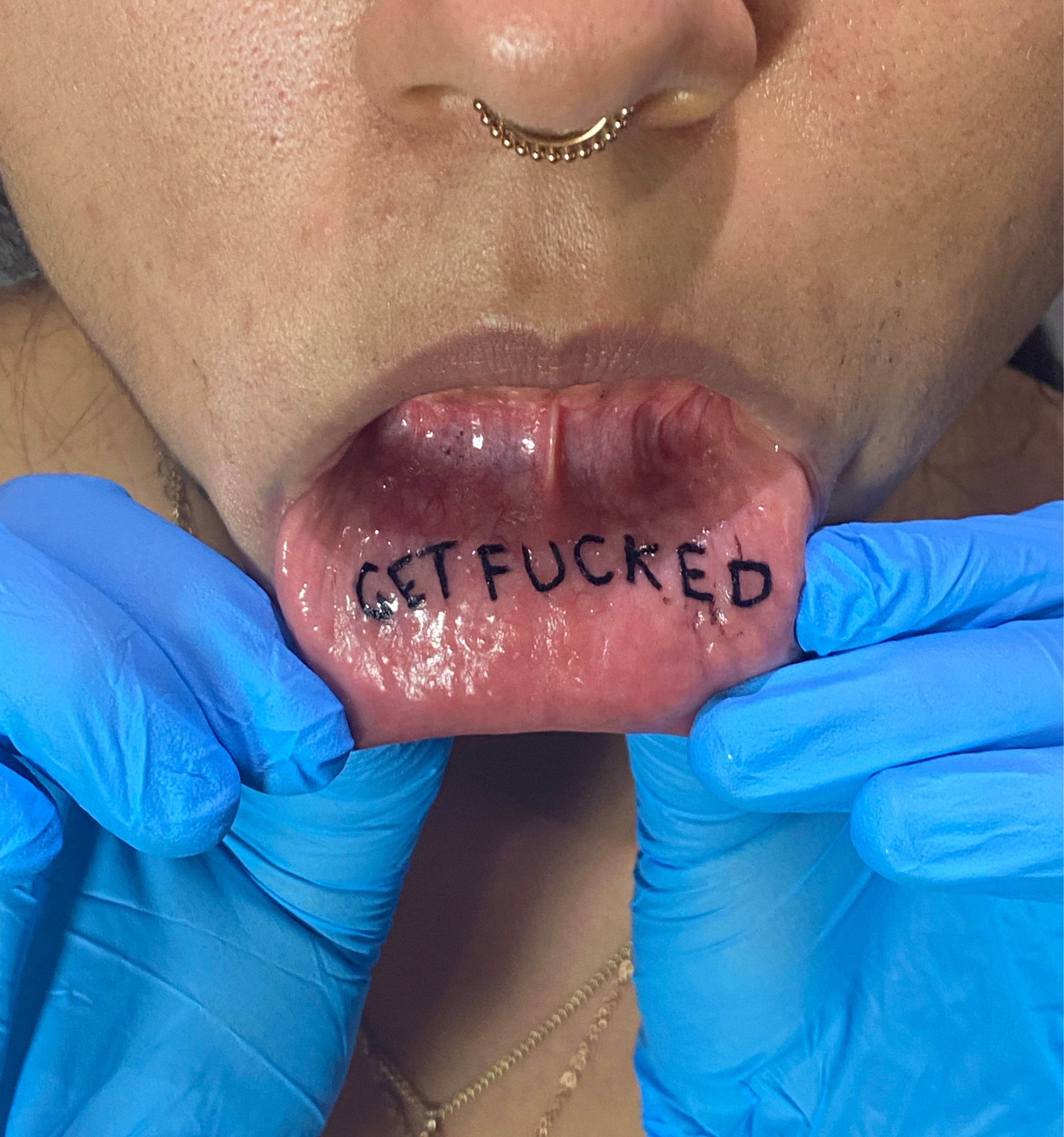 Tattoo uploaded by Rachael • GET FUCKED lip tattoo love it • Tattoodo
