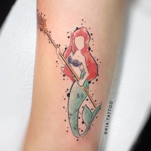 Ariel (Pequena sereia) em aquarela 