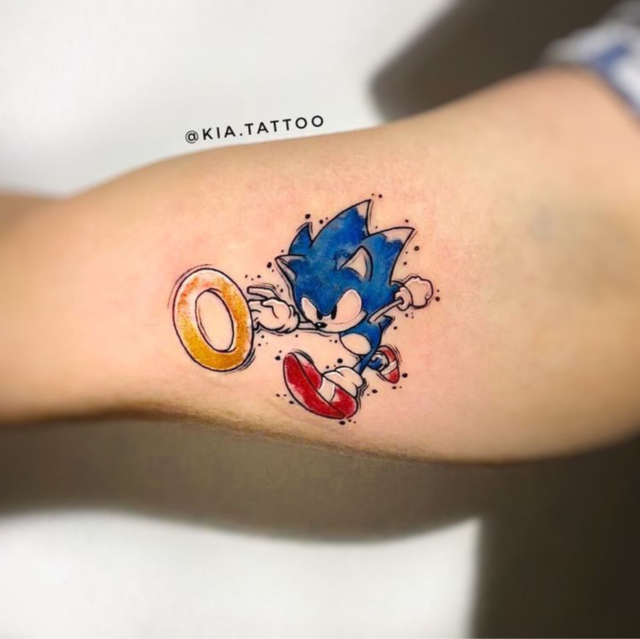 Sonic the Hedgehog themed tattoo by Joshua Ross at Minds Eye Tattoo in  Emmaus Pa httpswwwfacebook  Hedgehog tattoo Disney sleeve tattoos  Disney tattoos