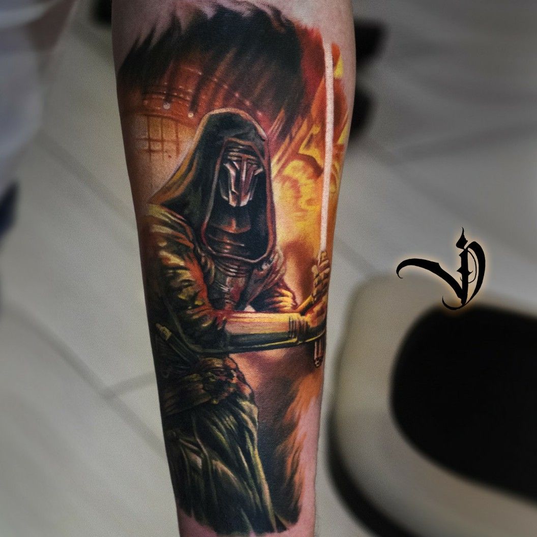Color work completed today for my Darth Revan tattoo Wicked happy with how  it turned out  rkotor
