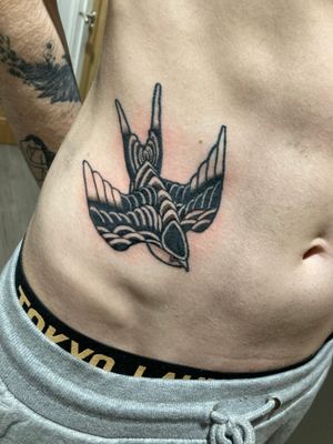 Old school swallow tat in a painful spot 