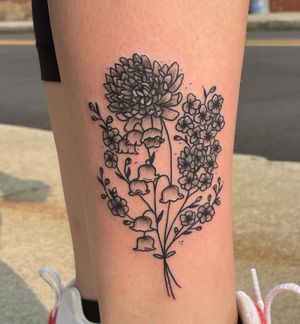 Birth flowers on the outer ankle 