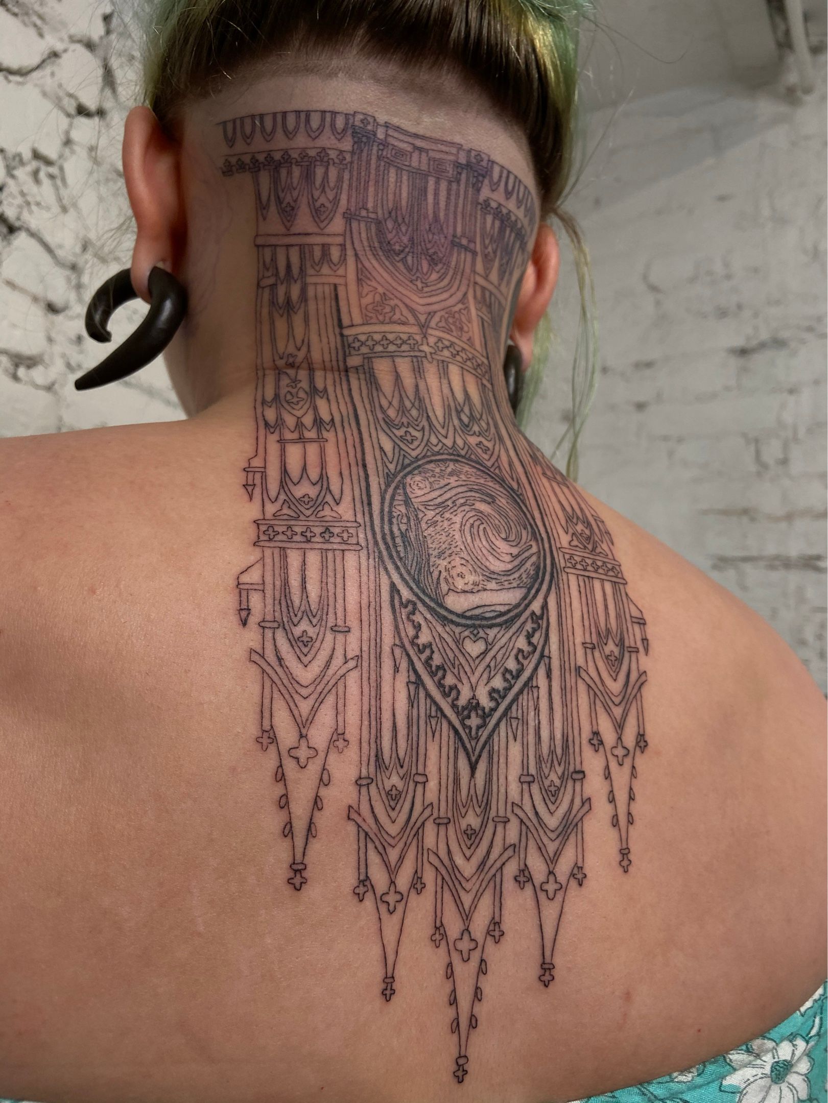 One of the most difficult pieces I've ever done, customized gothic  cathedral windows to complete the throat 🙏🏽 shout out to @jigs... |  Instagram