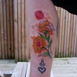 Flower tattoo #flowertattoo#sunflowertattoo#watercolourtattoo