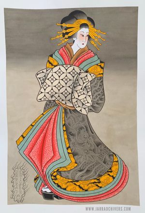 Geisha painting available on my website. #geisha #japanese #asian #oriental #tattoo #lady #dragon #jarradchivers