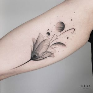 Floral / Space Tattoo Dotwork