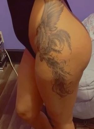 Phoenix hip-thigh Tatt 🖤🖤🔥 