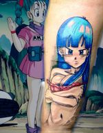 Bulma tattoo . . .Artista: Andrew Marrugo  . . .#anime #dragonball #tattoocolor