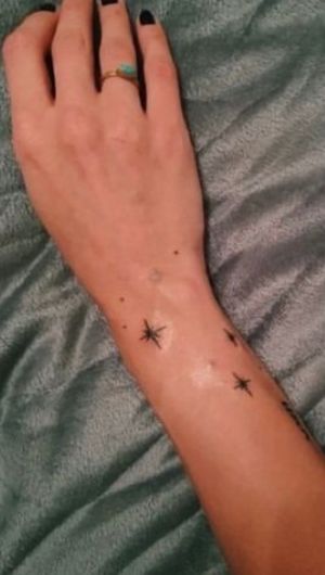 stars like this but going up my hand too, very minimal 
