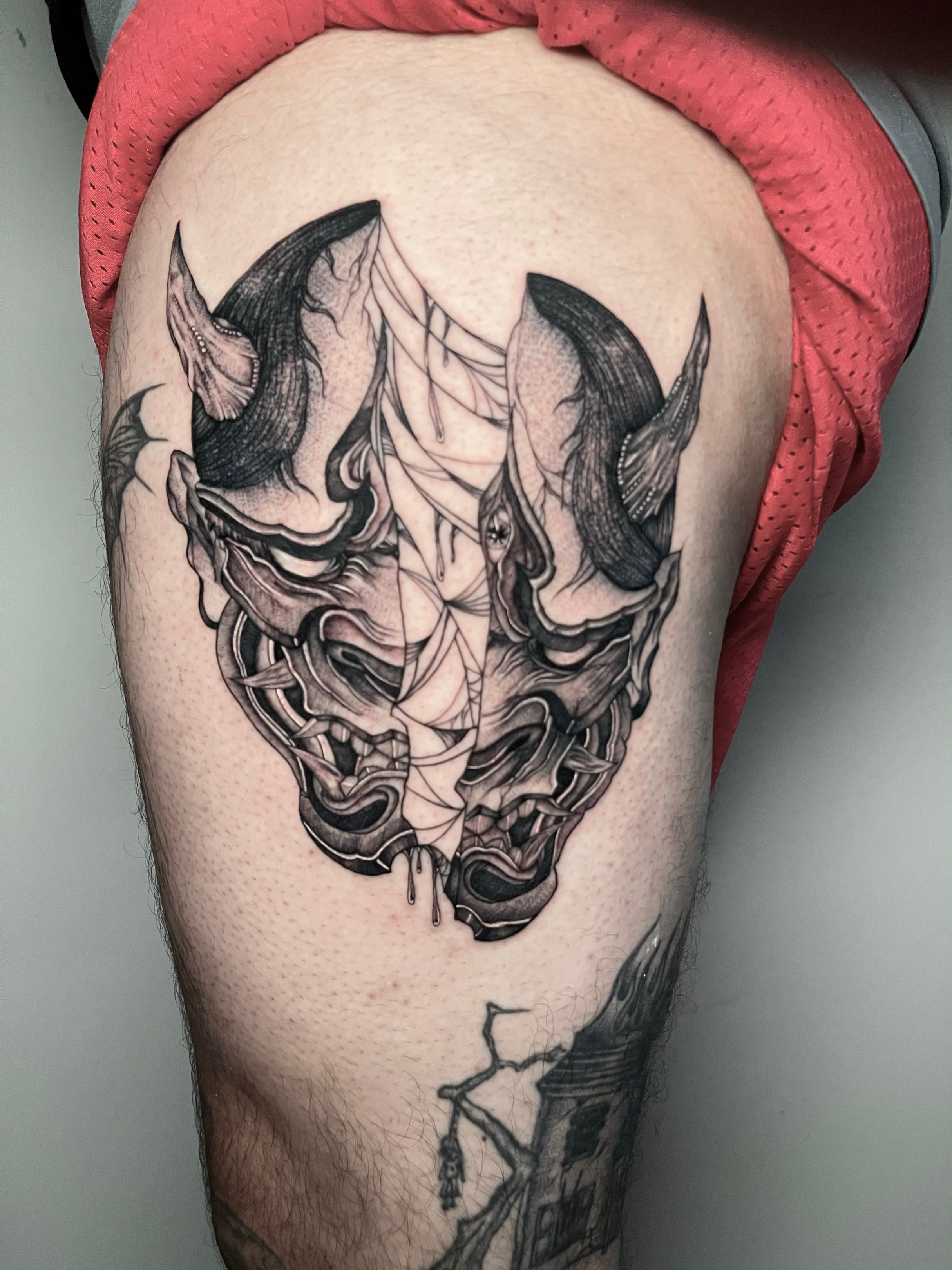Split face wolf with a bit of... - Tattoos by Paddy Turpin | Facebook