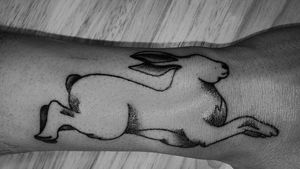 Rabbit on the wrist.Done at Modern Day Martyrs off Southwest 6th Street in Amarillo, Texas.