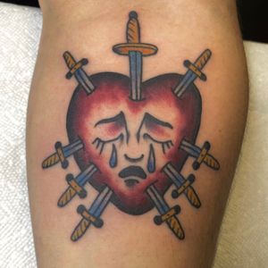 heart of eight swords tattoo traditional 