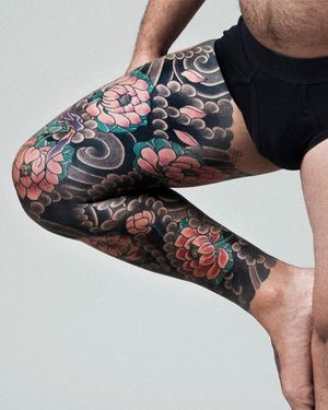 Full Leg tattoo by JP Rodrigues #japanesetattoo #legtattoo #fullsleeve 