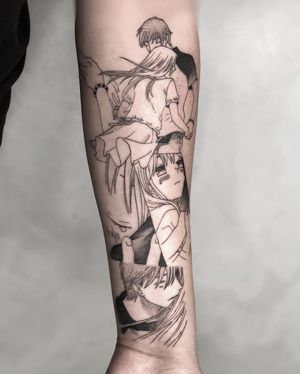 #anime #animetattoo #blackandgrey #fineline #armtattoo