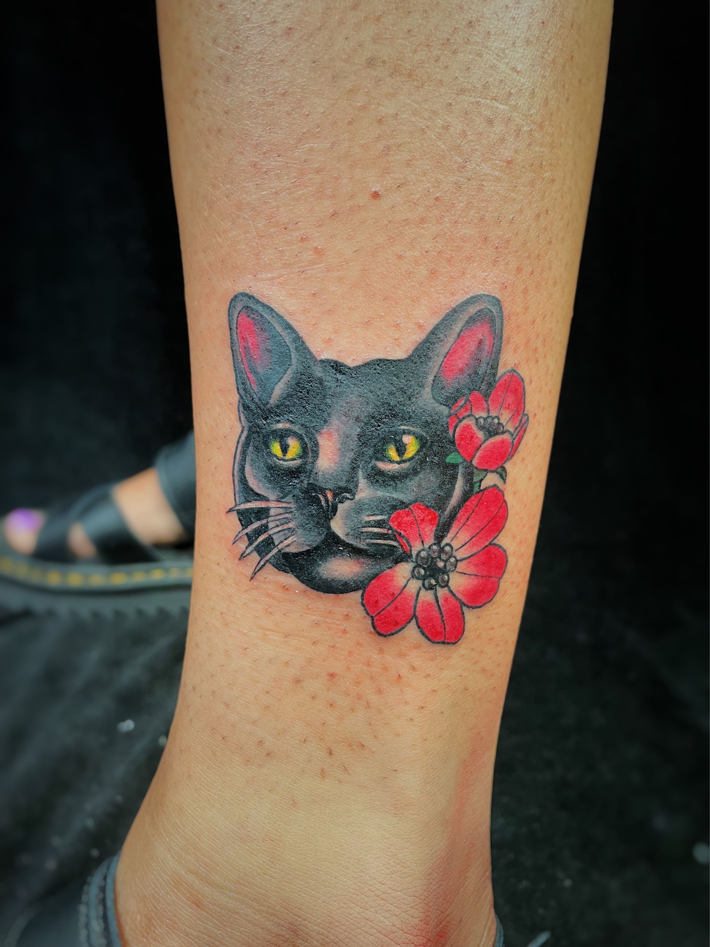 Tattoo uploaded by Sam Sparkes  Cat tattoo on forearm done by Dom Drake at  All Electric Tattoo Company  Tattoodo