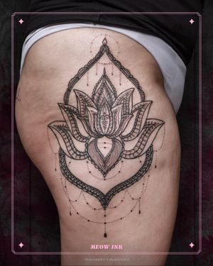 Done in 2 sessions, partly healed, partly fresh #lotus #decorative #mandala 