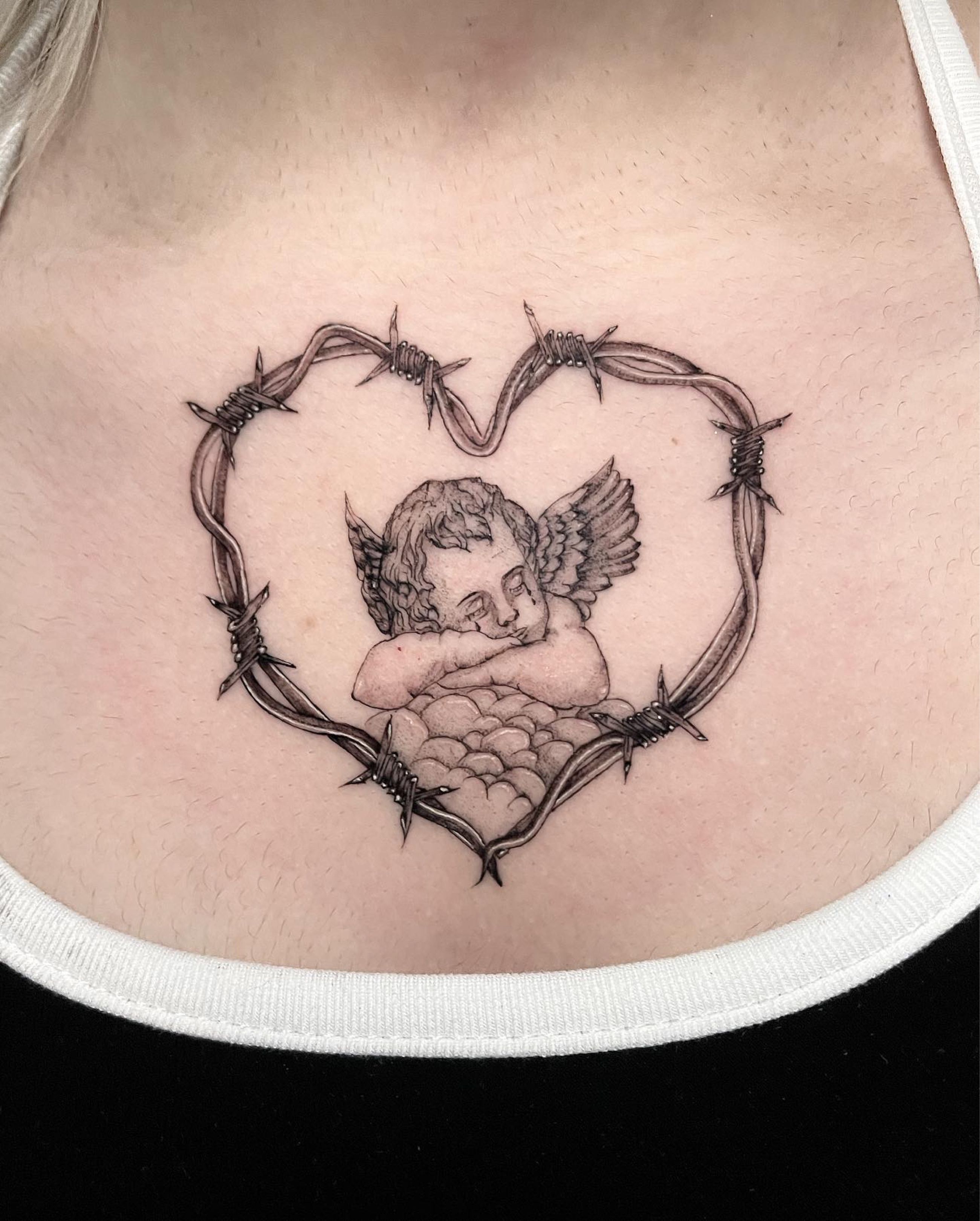 Large Arm Sleeve Tattoo Angel Wings Pigeon Jesus Waterproof Temporary  Sticker | eBay