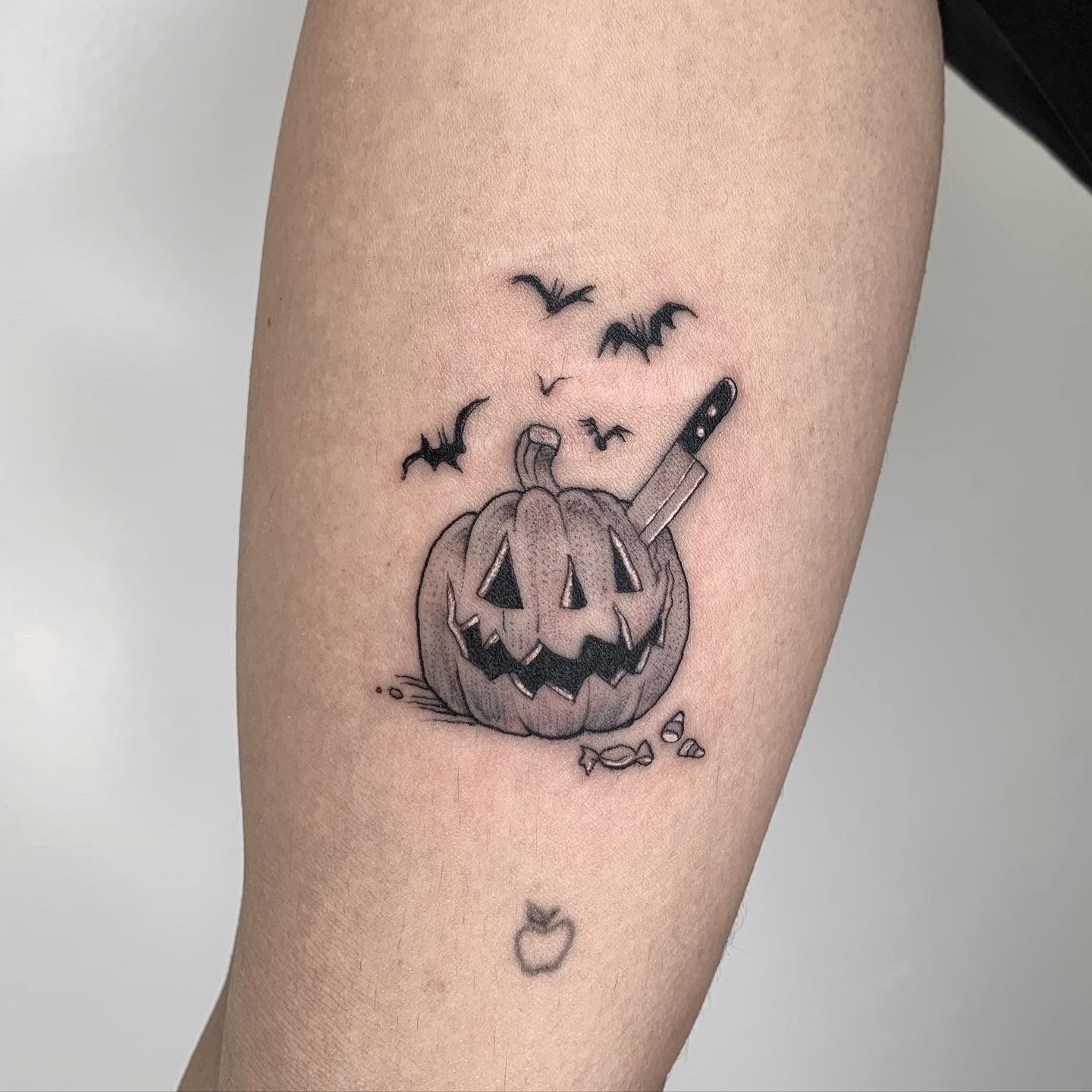 Scary pumpkin tattoo  Pumpkin tattoo Halloween tattoos Tattoo designs