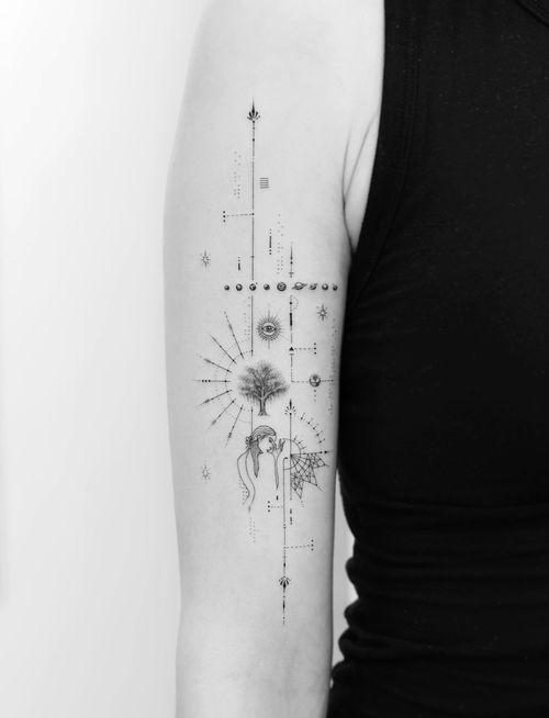 Fineline single needle tattoo