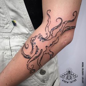 Octopus Tattoo by Kirstie Trew @ KTREW Tattoo - Birmingham  UK #octopus #tattoo #linework #colourtattoo #forearmtattoo
