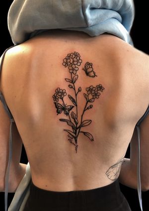 Flower design on the back