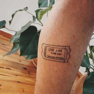 Tattoo uploaded by Yannis Steiakakis • #ticket #tickettattoo #tattooideas  #lineworktattoo #minimaltattoo #linework #boldlines #blackboldsociety  #blxckink #oldlines #tattoosandflash #darkartists #topclasstattooing #inked  #ignoranttattoo #inkedguy ...