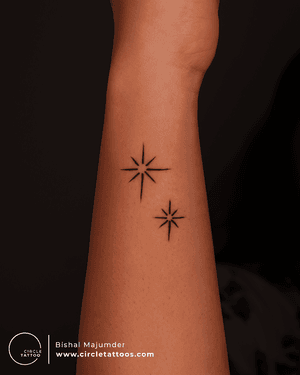 Minimal Star Tattoo by Bishal Majumder at Circle Tattoo.